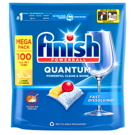 Finish Powerball Quantum Tabs, 100 Lemon Sparkle tabs